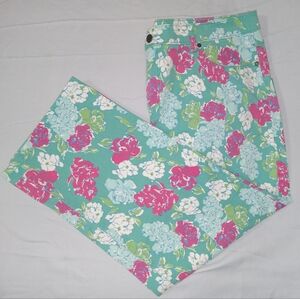 TALBOTS FLORAL PRINTED ANKLE PANTS SZ 16